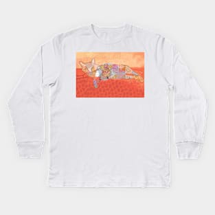 Colorful Cat Collage Kids Long Sleeve T-Shirt